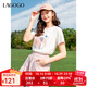 LAGOGO拉谷谷2025年新款百搭輕盈大象刺繡T恤女OATT314WG3 本白色 M