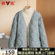 雅鹿內(nèi)搭輕薄羽絨服女內(nèi)膽2024新款V領(lǐng)內(nèi)穿馬甲冬季鴨絨保暖親子外套 灰藍(lán) M/160(推薦105-120斤)