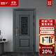 盼盼（Pan Pan） 防盜門(mén)甲級安全門(mén)家用中式通風(fēng)門(mén)入戶(hù)門(mén)帶小窗單門(mén)子母門(mén)哈納 【灰色-單門(mén)-2050*960】外開(kāi) 3D人臉識別語(yǔ)音對講指紋鎖PF56VF