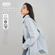 對白寬松輕薄襯衫式羽絨服女冬季新款時(shí)尚通勤休閑白鴨絨保暖外套 純凈藍 L