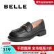 百麗（Belle）羊皮簡(jiǎn)約上班樂(lè )福鞋女通勤平跟百搭單鞋B1983CM4預售 黑色 38 (240mm)