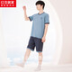 紅豆居家睡衣男夏季純棉撞色云感男士家居服套裝水鳥藍(lán)180/100A