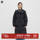 播中長(cháng)款寬松白鴨絨羽絨服女24冬新款休閑保暖外套DDS1RD3008 K40黑色 黑色 S