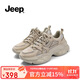 Jeep吉普厚底老爹鞋女秋季款戶(hù)外休閑女鞋輕便增高 淺灰色 39 