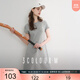 三彩2025夏季新款休閑圓領(lǐng)短裙短袖連衣裙A字裙T恤裙甜酷M