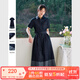 梵希蔓復古拼接牛仔襯衫連衣裙女2025年夏季新款氣質(zhì)休閑收腰長(cháng)裙 A0687 牛仔藍 XL