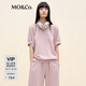 MO&Co.【active系列】衛(wèi)衣2025秋新品羅紋高領闊袖棉質MBE3SWS003 霧粉色 S /160
