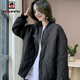 AEMAPE外套女2025春秋冬季新款棉服小個(gè)子菱形格棒球服短外套女裝上衣 黑色 2XL _130-145斤