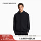 EMPORIO ARMANI/阿瑪尼官方旗艦新款男女情侶加絨連帽拉鏈衛衣夾克外套秋季 【合身版】海軍藍色 S (推薦：120-135斤)