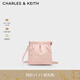 CHARLES&KEITH迷你菱格流浪包單肩斜挎雙肩包包女包生日禮物CK2-60782390 粉紅色Pink S