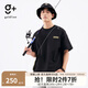 金利來(lái)（Goldlion）g+潮牌戶(hù)外魚(yú)餌元素印花短袖T恤男寬松假兩件拼接圓領(lǐng)半袖TEE 99-黑色 M 170/88A 推薦120-130斤