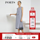 PORTS寶姿商場(chǎng)同款新品女裝垂墜疊片無(wú)袖連衣裙LL8D243KWS012 迷霧藍 M （6）