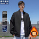 棉致夾克男秋季美式棒球服男休閑外套男士衣服 黑色 XL