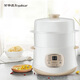 榮事達（Royalstar）小電燉鍋隔水燉陶瓷全自動(dòng)1人煮粥煲湯迷你嬰兒寶寶砂鍋家用燕窩電燉盅 咖啡色 0.8L 帶蒸籠