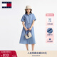 TOMMY JEANS【復古文藝風(fēng)】25春夏新款女純棉氣質(zhì)收腰寬松牛仔長(cháng)連衣裙 牛仔藍1A4 M (推薦:110-125斤)