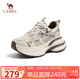 駱駝（CAMEL）銀月戶(hù)外復古老爹鞋厚底休閑鞋 L24A283742A 米/棕(女款) 36
