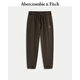 Abercrombie & Fitch美式百搭抓絨LOGO束腳運動(dòng)衛褲長(cháng)褲25秋冬新款男裝134-5147 棕色 M (180/80A)