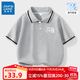 真維斯兒童短袖t恤男童帥氣POLO領(lǐng)上衣校服小男孩夏季學(xué)院風(fēng)半截袖班服 【親膚有型polo】灰色/K橫線中國 160