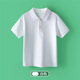 忻悅晴兒童白色POLO衫學(xué)生校服內搭學(xué)院風(fēng)女童夏裝翻領(lǐng)男童短袖T恤 白色短袖POLO 150 cm