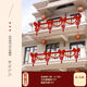 農(nóng)村結(jié)婚陽臺(tái)裝飾女方婚禮別墅院子樓梯欄桿氣球拉花婚房布置套裝 5.4米波浪旗+蝴蝶結(jié)+喜字吊墜