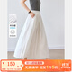 梵希蔓簡(jiǎn)約通勤白色半身裙女2025年夏季新款純色高腰百搭A字傘裙 M9610 白色 XL