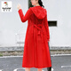 啄木鳥(niǎo)夏季新款防曬衣女中長(zhǎng)款韓版透氣海邊戶外防紫外線防曬服女潮 紅色 2XL