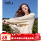 百圖betu女裝2025春季新款毛衣圓領(lǐng)寬松立體花朵裝飾毛衣女2501T05 淺杏色 M