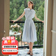 Olrain【時(shí)尚通勤套裝】條紋襯衫+半裙夏季女裝2025新款兩件套衣服 藍條紋 M