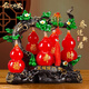 鑫大華威（xindhw）五福臨門(mén)葫蘆擺件招財中式客廳玄關(guān)電視柜酒柜裝飾品喬遷新居禮品 紅玉色 大號 41*17* 36cm