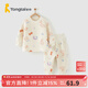 童泰寶寶套裝秋冬季純棉嬰兒衣服家居內衣兒童保暖上衣高腰褲子 黃色 110 cm