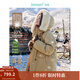 茵曼（INMAN）2025秋冬女裝新款三防連帽大毛領(lǐng)羽絨服工裝派克服長(cháng)款外套上衣 卡其色 M