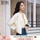 香影白色棒球服外套女短款2025秋季新款肌理感亮片小個(gè)子開(kāi)衫上衣 鷺白 M 160/84A/95-110斤