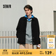 森馬（Semir）夾克男格紋絨感雪尼爾牛仔外套冬季棉服寬松教練服復古時(shí)尚潮 牛仔黑98301 L