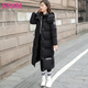 SNSM高端品牌羽絨服女中長款韓版修身2025冬季新款保暖帶帽外套潮 經(jīng)典黑 M 【建議105-125斤】