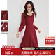 尚都比拉高級(jí)感連衣裙女春秋氣質(zhì)方領(lǐng)中長(zhǎng)款內(nèi)搭打底赫本風(fēng)裙子