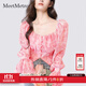 MeetMetro瑪依爾2025春新款法式雪紡襯衫女浪漫甜美設(shè)計(jì)感襯衣 粉印花【現(xiàn)貨閃電發(fā)】 M