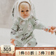 OAK FAMILY夾棉連體衣嬰兒棉服秋冬裝新生兒保暖百天男女寶寶柔暖滿(mǎn)月衣服 含帽子 絨球兔【斜襟款】 80cm