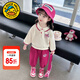 G.DUCKKIDS童裝女童春裝套裝兒童服裝小童春裝運(yùn)動(dòng)衛(wèi)衣兩件套1-3女寶寶衣服 杏色草莓熊【春秋款】 90 尺碼1~2歲【 80-90cm】