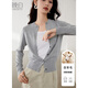 晚白【專(zhuān)享】2025秋款時(shí)尚高彈氣質(zhì)純色上衣氣質(zhì)含羊毛針織衫外套女 淺灰色 M