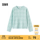 森馬毛衣女冬寬松時(shí)尚氣質(zhì)圓領(lǐng)針織衫優(yōu)雅千鳥(niǎo)格套頭衫女裝內搭 綠色調00344 XL