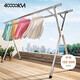 四萬(wàn)公里折疊晾衣架落地伸縮桿式室內外陽(yáng)臺落地掛衣服碳鋼晾曬被子神器