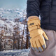 目丸滑雪手套男士冬季騎行電動(dòng)摩托車(chē)擋風(fēng)防寒保暖手套加絨加厚可觸屏 黃色-山標男【加絨加厚】