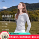 百圖betu女裝2025秋季新款T恤領口拼接蕾絲褶皺收腰瘦瘦T長袖2508T22 淺灰 L