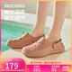 斯凱奇（Skechers）洞洞鞋女士秋季外穿包頭泡泡鞋厚底軟底涼拖鞋休閑鞋111514