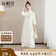 絲柏舍新中式連衣裙2025春季新款女裝優(yōu)雅簡(jiǎn)約風(fēng)A字立領(lǐng)中長(zhǎng)裙