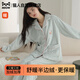 貓人【加厚珊瑚絨】睡衣冬季女長(cháng)袖加法蘭絨寬松抗靜電保暖家居服套裝