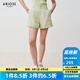 艾諾絲雅詩【商場同款】2025夏季新品輕薄通透松弛感女式休閑褲短褲40423003 青檸綠 L