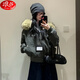浪莎國(guó)潮座山雕棉衣外套女2025冬季新款cleanfit短款加厚感羽絨棉服潮 灰綠色 加絨高質(zhì)量版 S 105斤以下