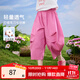 茵曼女童鐮刀七分褲純棉透氣2025夏季兒童中大童女孩寬松時(shí)尚休閑褲子 玫紅色 160