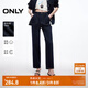 ONLY2025秋季新款復古風高腰九分褲闊腿褲牛仔褲女|125149029 J37 1000洗水藍牛仔 S S標準褲長